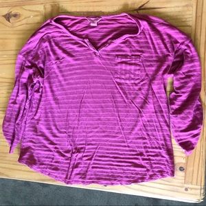Lucky Magenta V-Neck Crimped Top
